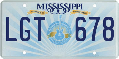 MS license plate LGT678