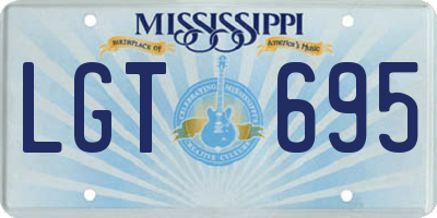 MS license plate LGT695