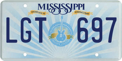 MS license plate LGT697
