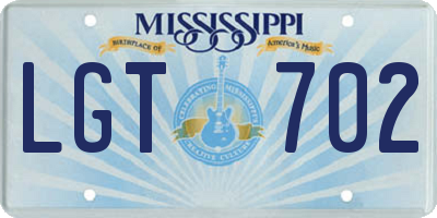 MS license plate LGT702