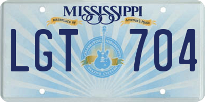 MS license plate LGT704