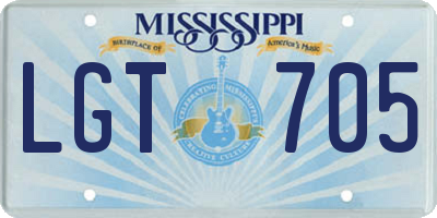 MS license plate LGT705