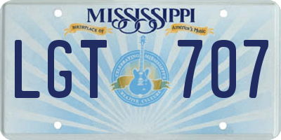 MS license plate LGT707