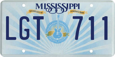 MS license plate LGT711