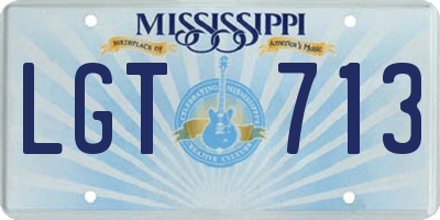 MS license plate LGT713