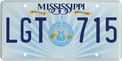 MS license plate LGT715