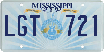 MS license plate LGT721