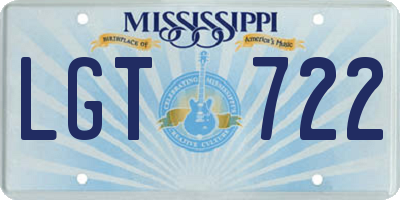 MS license plate LGT722