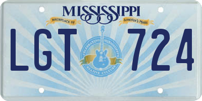 MS license plate LGT724