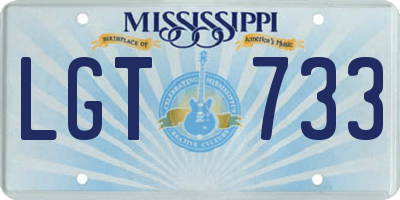 MS license plate LGT733
