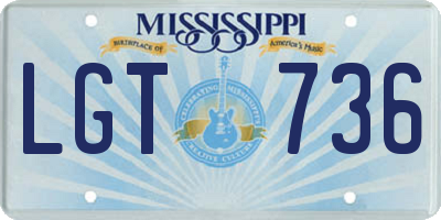 MS license plate LGT736