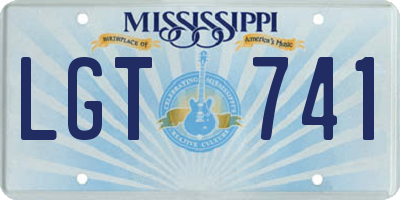 MS license plate LGT741