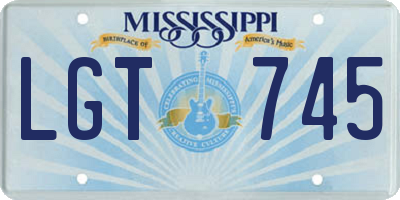 MS license plate LGT745
