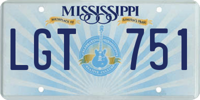 MS license plate LGT751