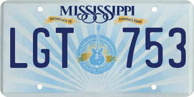 MS license plate LGT753