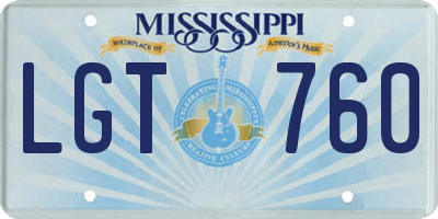 MS license plate LGT760