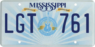 MS license plate LGT761