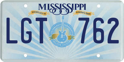 MS license plate LGT762