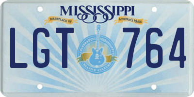 MS license plate LGT764