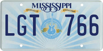 MS license plate LGT766