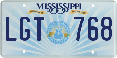 MS license plate LGT768