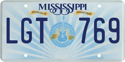MS license plate LGT769