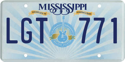 MS license plate LGT771