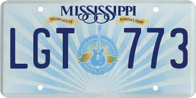 MS license plate LGT773