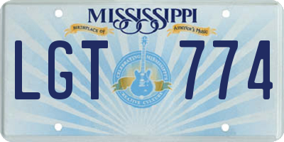 MS license plate LGT774
