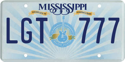 MS license plate LGT777