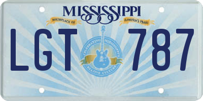 MS license plate LGT787