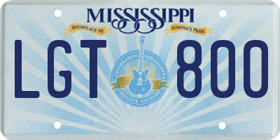 MS license plate LGT800
