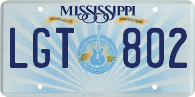 MS license plate LGT802