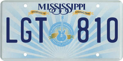 MS license plate LGT810