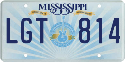 MS license plate LGT814