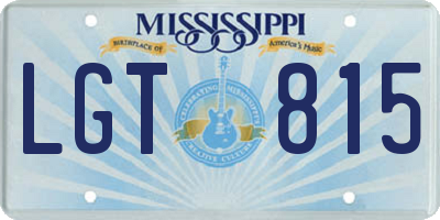 MS license plate LGT815