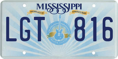 MS license plate LGT816