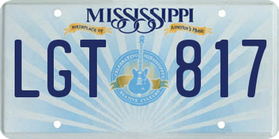 MS license plate LGT817