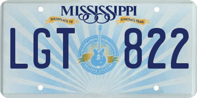 MS license plate LGT822