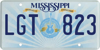 MS license plate LGT823