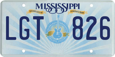 MS license plate LGT826