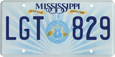 MS license plate LGT829