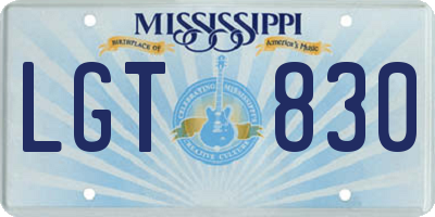 MS license plate LGT830
