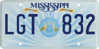 MS license plate LGT832