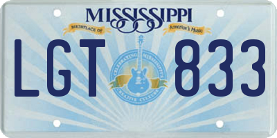 MS license plate LGT833