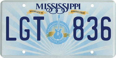 MS license plate LGT836