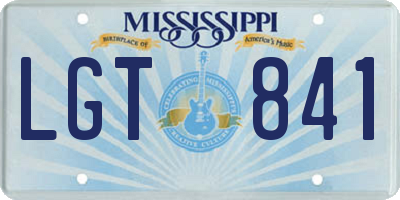 MS license plate LGT841
