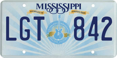 MS license plate LGT842