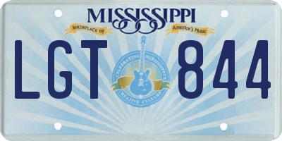MS license plate LGT844