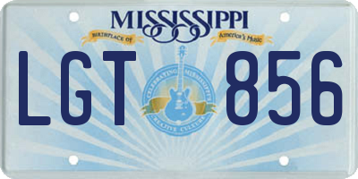 MS license plate LGT856